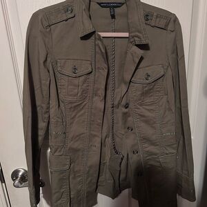 White House Black Market Khaki Utility Jacket